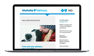 Laptop with News from Blue newsletter on screen